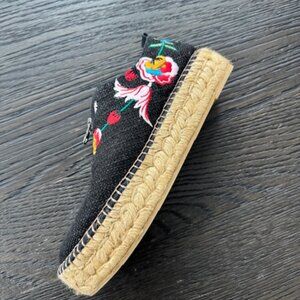 Platform Espadrille with floral embroidery